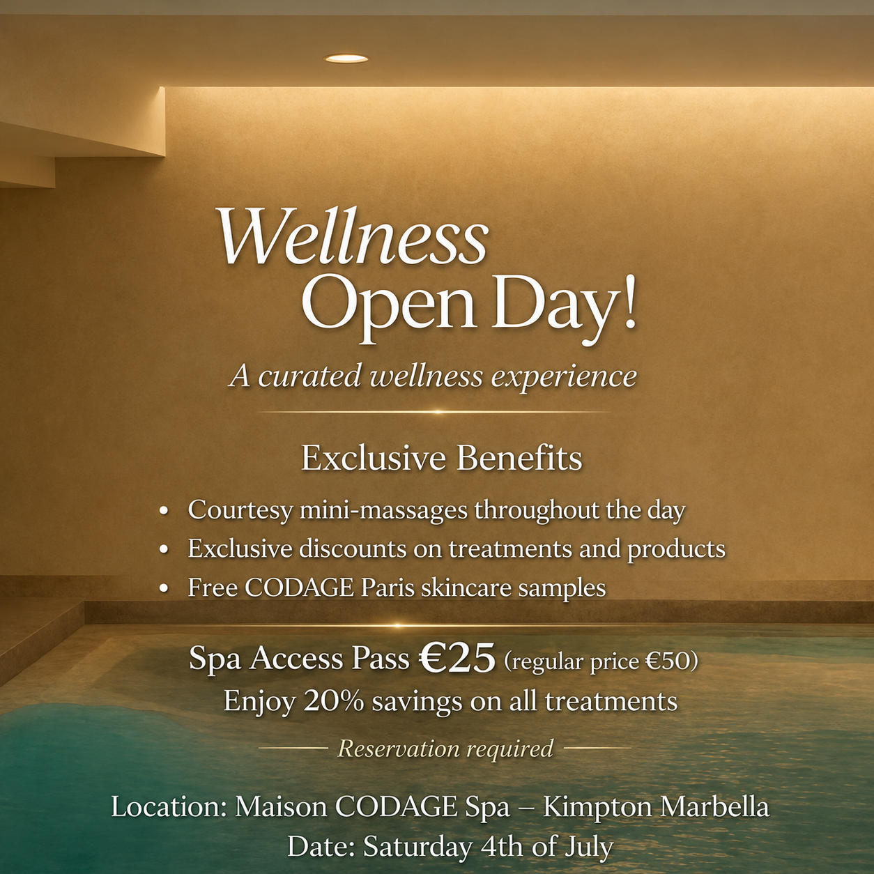 Wellness Open Day en Maison CODAGE Spa Marbella 2026