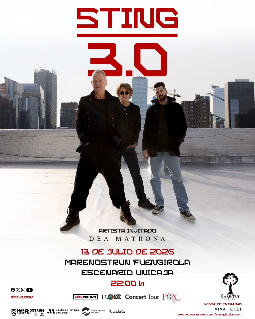 Sting 3.0 Tour en Marenostrum Fuengirola 2026