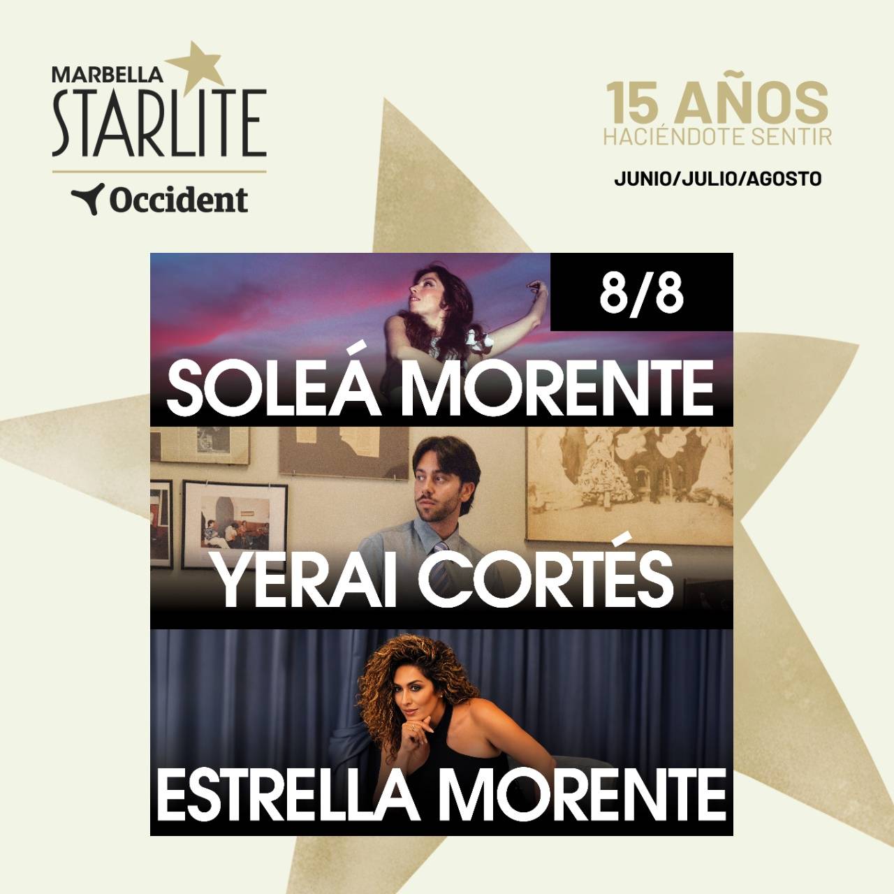Soleá Morente, Yerai Cortés y Estrella Morente unen sus universos flamencos en Starlite Marbella