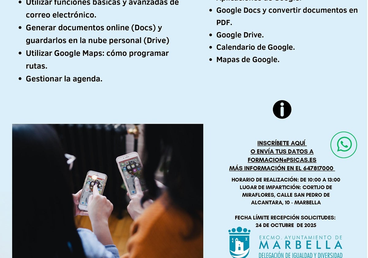 El Ayuntamiento de Marbella pone en marcha nuevos talleres de alfabetización digital para mujeres