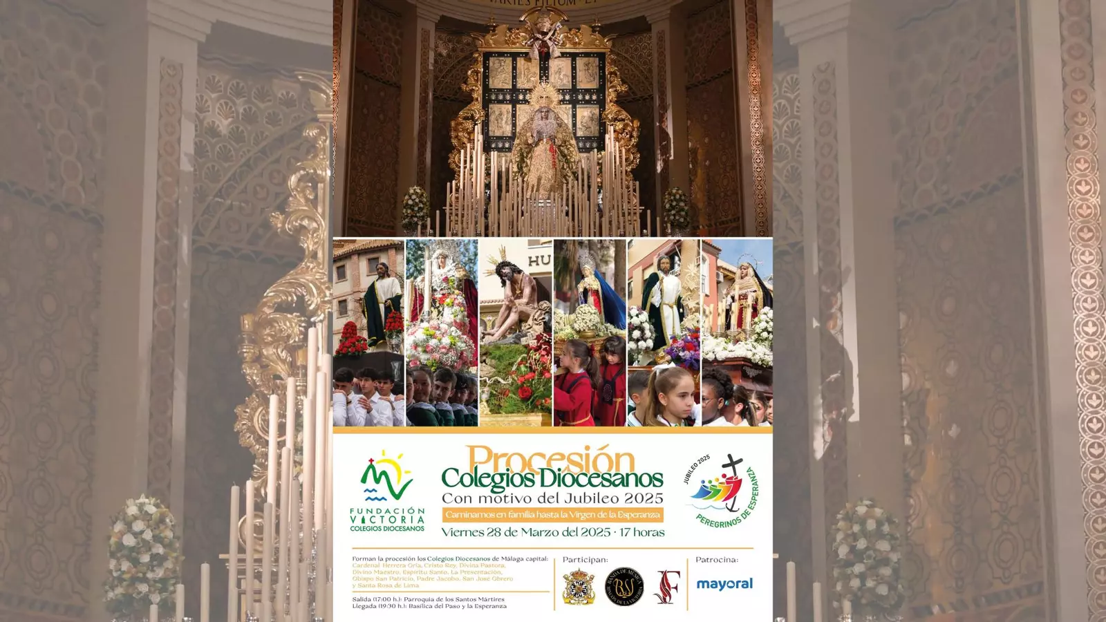 Una gran procesión escolar recorrerá el centro de Málaga con 12 tronos por el Jubileo 2025