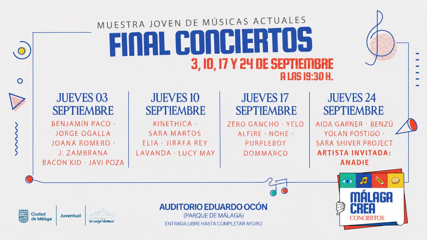 MálagaCrea 2026 Music Final Brings Four Acts and Guest Performer Anadie to Málaga