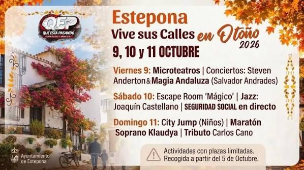 Estepona Vive sus Calles 2026: Concerts, Theatre and Activities from 9 to 11 October