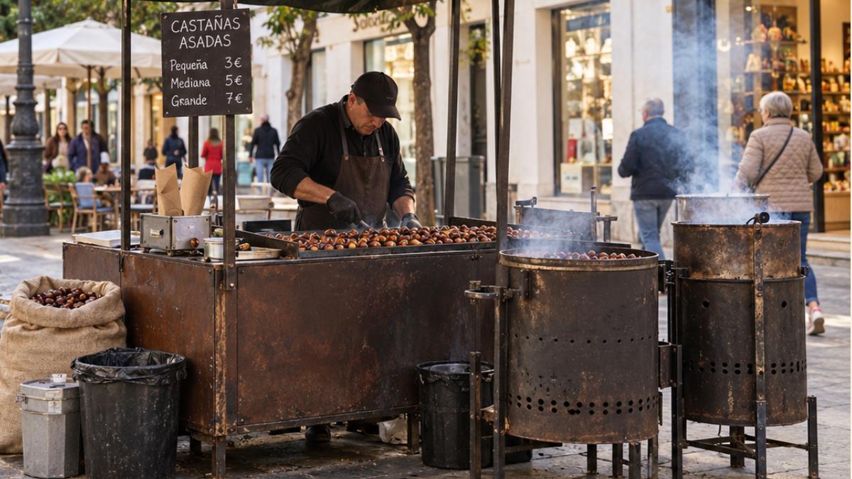 Dónde comprar castañas asadas en Málaga en 2026: el mapa con los 49 puestos de la ciudad