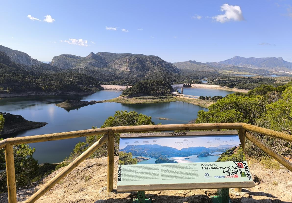 El mirador de los Tres Embalses: Un lugar único para ver la trilogía de pantanos del corazón de Málaga