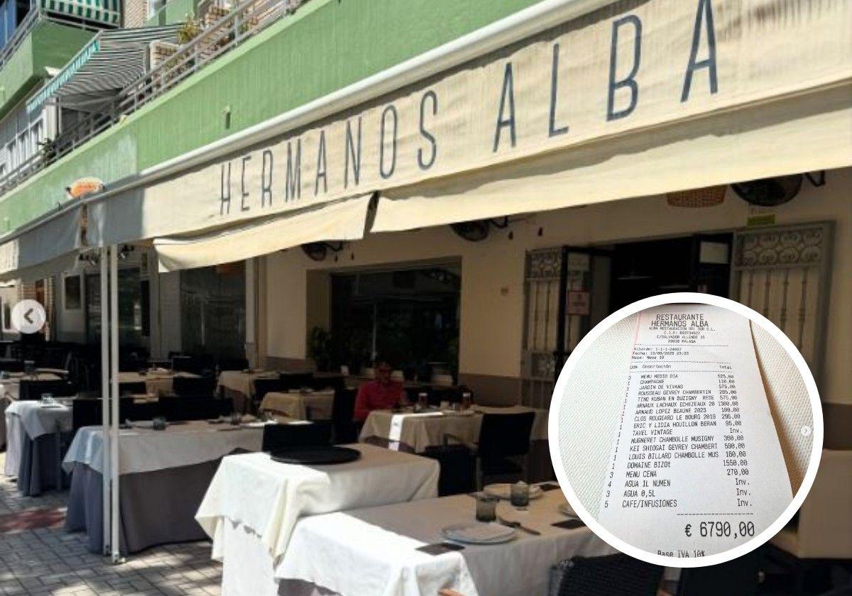 La cuenta de 6.700 euros del influencer Alberto de Luna en el restaurante 'Hermanos Alba' de El Palo